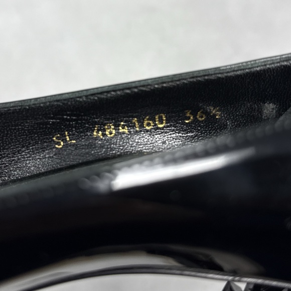 Saint Laurent Opyum 85 Patent YSL Stiletto Pointed Toe Pumps Heels Black 36.5 - Picture 12 of 16